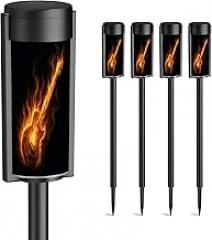 4 Pack Solar Pathway Lights Outdoor Waterproof Fire Electronic Guitar Solar Garden Lights LED Landscape Lighting for Yard Walkway Lawn Garden Decor