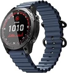 NotoCity for Garmin Fenix 6 Band 22mm Ocean Watch Band for Fenix 7, Fenix 5, Fenix 6 Pro, Fenix 5 Plus, Forerunner 955/945, Approach S60/S62, Epix (Slate)