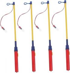 4Pcs Lantern Stick with Hook LED Electronic Lantern Rod for Christmas Halloween and Festival Decor Energy Saver Rust Safe