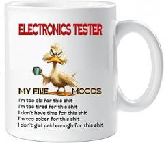 Funny Duck Mug Electronics Tester gift for women coworker, Christmast Gifts For Electronics Tester Appreciation Gift Friends Birthday