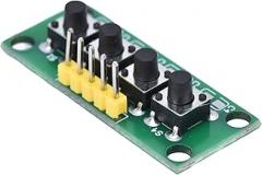4 Key Keyboard Module Push Button Switch Board with Pin Header for DIY Electronics Projects