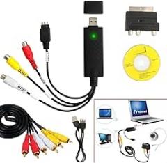 1 USpB2.0 VHS to DVD Converter Audlo Video Capture Device Kit Cable for Winndows 10 Systems New 2026 High for Reliable Electronic Component, Precision, Stable Performance