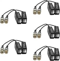 SUNRI-5Pairs Balun BNC Male to UTP Network Camera for HD TVI AHD Cvl Camera CCTV Video Balun BNC to CAT5 CAT6 Utppassive Video New 2026 High for Reliable Electronic Component