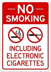 No Smoking Including Electronic Cigarettes With Graphic Sign Metal Sign 8