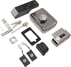 Smart Lock Fingerprint Door Lock, Professional Old Fashioned Security Door Stainless Steel IP66 Waterproofing Electronic Fingerprint Combination Locking for Indoor Outdoor