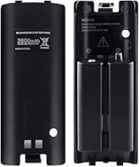 NIFERY Wii Remote Batteries Rechargeable, 2 Pack 2800mAh Rechargeable Batteries for Wii/Wii U Remote Controller (Black)
