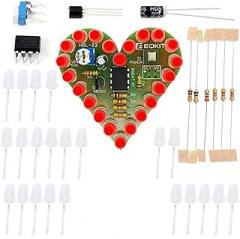 Soldering Practice Kit Red LED Breathing Light Heart Shape DIY Electronics Project, Soldering Kit Project, STANDARD