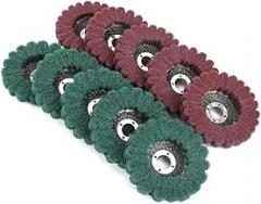 10Pcs 4 Inch Nylon Fiber Flap Polishing Wheel Disc 180 320 Grit Polishing Tool for Stainless Steel and Other Metals Mirror Polishing