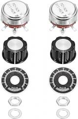 MECCANIXITY 2 Set WTH118 47K Potentiometer Kit, Single Turn Rotary Carbon Variable Potentiometers with Knobs Nuts Washers Dials for DIY Electronics Audio Equipment