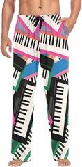 EtherSpher Color Cartoon Electronic Keyboard Instrument Warm Men Pajama Bottoms Cotton Pjs Pants with pockets for Xmas