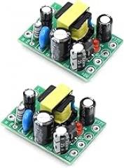 2pcs Dual Output AC-DC Switching Power Supply Module, Isolated DC 5V 05W and DC 12V 6W, Wide AC 110-240V Input Range, Compact PCB Board for Electronics Projects, Green