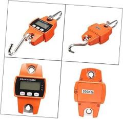 Cabilock Heavy Duty Digital Hanging Crane Scale 300kg with LED Display Portable Electronic Weighing Tool for Industrial Use Accurate Measurement Battery Not Included