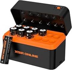 XTAR 12 Slots Rechargeable aa Batteries and Charger 8Pack 3600mwh pilas recargables aa LC12 1.5V AA AAA Battery Charger Kit (Charger+8AA)