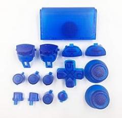Replacement Full Button L1 R1 L2 R2 Trigger Buttons Controller Repair for Sony PlayStation 4 PS4 Pro Slim JDS-040 Controller (Clear Blue)