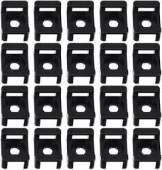 100Pcs Saddle Type Cable Tie Mount Base Wire Cable Clips Organizer for and Wire Bundling Black Nylon Zip Tie Holder for Electronics and Home Office Use