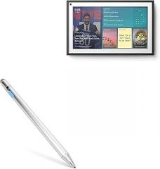 BoxWave Stylus Pen Compatible with Amazon Echo Show 15 - AccuPoint Active Stylus, Electronic Stylus with Ultra Fine Tip - Metallic Silver
