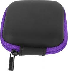 Portable Earbuds Case Holder Eva Carrying Pouch for Earphone Storage and Cable Organizer Travel Electronics Protective Bag Purple