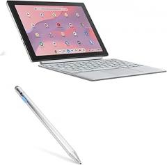 BoxWave Stylus Pen Compatible with ASUS Chromebook CM30 Detachable (CM3001) (10.5 in) - AccuPoint Active Stylus, Electronic Stylus with Ultra Fine Tip - Metallic Silver