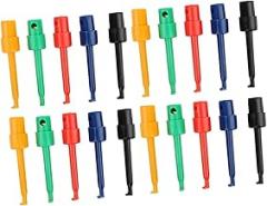 20Pcs Large Test Hook Clamp/Holder Grabber Multimeter Accessories, Reliable Test Clamp/Holder for Electronic Testing, Ideal for Testing IC and Repairing Mobile Phones (Large Test Hook)