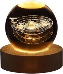 Crystal Ball Night Lights Glowing Planet GaIaxy Astronaut Moon Table Lamp USpB Atmosphere Lamp Tabletop Decorations Kld Gifts New 2026 High for Reliable Electronic Component