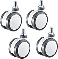 White Grey 3 Inch Casters Wheels with Brake M12x25 Screw for Trolley Electronic Equipment 4pcs (Color : No Brake x4)