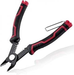 6-Inch Wire Cutters Flush Pliers with Supplementary Stripping, 10-20 AWG Wire Stripper Tool Diagonal Cutters Side Cutting Pliers with Safety Lock for Electronics, Jewelry, 3D Printing, Crafts