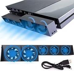 Linkhood Cooling Fan for PS4, USB External Cooler 5 Fan Turbo Temperature Control Cooling Fans for Sony PlayStation 4 Gaming Console (for PS4 ONLY)