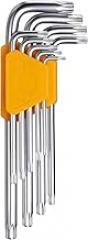 Torx Screwdriver Set, 9 PCS Hex Key Allen Wrench Set Tamper Proof Star Bit Driver Kit with Pin Hole, Cr-V Alloy Steel, Metric (T10-T50) for Automotive, Electronics, Furniture, Machinery Repair
