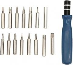 ZJchao 16 in 1 Small Set High Precision Electronics Repair Tool Kit with 15 Bits for Mobile Phone Laptop Repair Made of Durable Steel and Stylish Black Plastic Case