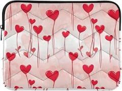 Laptop Cases 13, 13.3, 14 Inch Red Heart Flowers Shockproof Protective Notebook Cases Portable Electronic Device Cover