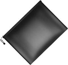 HOMSFOU Fireproof Document Holder with Zipper for Home Office Storage Capacity Organizer for Important Documents Passports Money and Electronics Stylish and