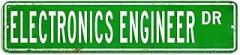 Retro Electronics Engineer Street Sign, Electronics Engineer Occupation Aluminum Road Sign, Electronics Engineer Tin Sign for Cafe Bar Man Cave Wall Plaque 6x24 Inch