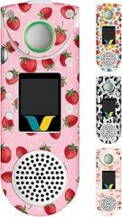 Plifal Skin Cover Compatible with Vocera B3000/B3000n - Pretty Leopard Floral Set of 4 Skin Cover Decals Compatible with Vocera B3000, Voice Badge Decoration Sticker for Nurse Nursing Medical