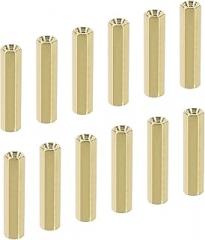 YOKIVE 50 Pcs M2.5 Spacers, Brass Hex PCB Standoffs Nuts, Keep Height Consistent, Great for Motherboard, Circuit Board, Electronics (Gold Tone, 20mm)
