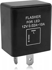 12V 0.02A-10A 2-Pin LED Electronic Flasher Relay for Motorcycle and Cars Turn Signal Light Fast Hyper Flash Direct Replacement- Hyper Flash Fix (1-Pack)