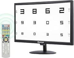 Huanyu Visual Acuity Chart Digital 19inch LCD Electronic Optical Eye Charts with 44+ Visual Targets and 5 Display Methods Optometry Tester Projector with Remote
