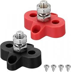 MECCANIXITY 2Pcs 12-48VDC 120A Bus Bar Marine Power Distribution Blocks, 5/16