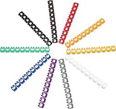 100pcs Clip-On Colorful Number Identification Tubes for Cables 0-9 Wire Labels for Cord Management Sturdy Plastic Tags for Electronics and Home Use