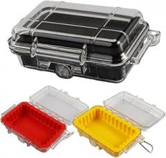 Shockproof Survival Box Case for Outdoor Equipment & Electronic Gear Protection – ABS+PC+TPE Waterproof Dust-Resistant Camping Storage Box with Mountaineering Han（L-Yellow）