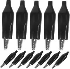 jojofuny 30pcs Large Alligator Clips Electrical Test Leads Insulated Pvc Iron Clamps for Battery Wires Safe for Car Electronics