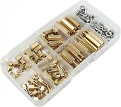 Brass Motherboard Standoff Spacer Pillar M2 to M5 for DIY Electronic PCB Circuit Screw Bolt Nut Kit Male Female Copper Spacers(M2 Round (120 PCS))