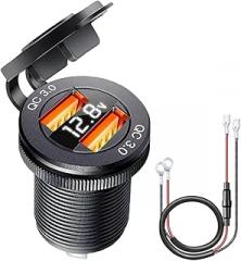 New 2026 Compatible with Multiple Devices USpB Sockets Outdoor Caravan 12v with VoltTrackier Metier 36w Fast Charge USpB Outlet 3.0 Socket Built-USpB Car Adaptier