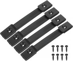 uxcell 6.5 Inch Speaker Handle Pull Cabinet Grasp Strap Style Spring Steel Handle with Screw Black 4Pcs