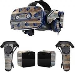 MightySkins Skin Compatible with HTC Vive Pro VR Headset - Gray Wood | Protective, Durable, and Unique Vinyl Decal wrap Cover | Easy to Apply, Remove, and Change Styles | Made in The USA