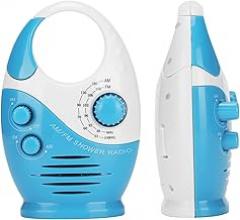 Shower Radio Am Fm,Waterproof Radio for AM FM Portable Radio Portable Hook Type Broadcast Music Shower Speaker Radio Blue