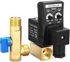 AC 220V 1/2 Inch Electronic Drain Valve Electric Timer Auto Water Valve Solenoid Valve for Air Compressor Condensate(Only Controller)