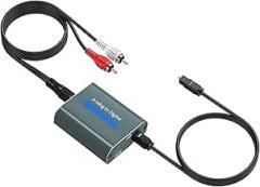 3.5mm to Optical Adapter Aluminum RCA to Optical Audio Converter Analog to Digital Audio Converter with Cable 3.5mm AUX Toslink Adapter for TV Amplifier Speaker/Soundbar/Home Theater