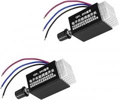 DC Motor Speed Controller 2 PCS Universal DC 12V 24V 10A Electronic Stepless Speed Regulator Switch 12V Fan Speed Controlle for Car Truck Fan Heater Control