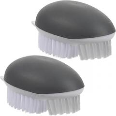 Milisten 2pcs Vegetable Cleaning Brush Set, Multi-Functional Potato and Fruit Scrubber with Sturdy Bristles, Grey Kitchen Veggie Brush for Food Cleaning and Household Use