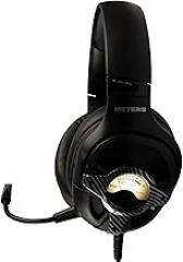 Meters Level-Up Gaming Headsets with RGB VU Virtual 7.1 Surround Sound, 50mm Drivers & Detachable Mic - USB Gaming Headphones Compatible with PC, Laptop & PS4 - Zero Latency (Carbon)